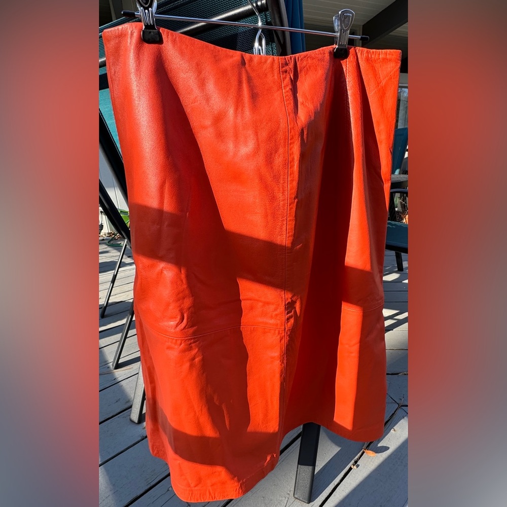 GAP Orange Leather Skirt size 14